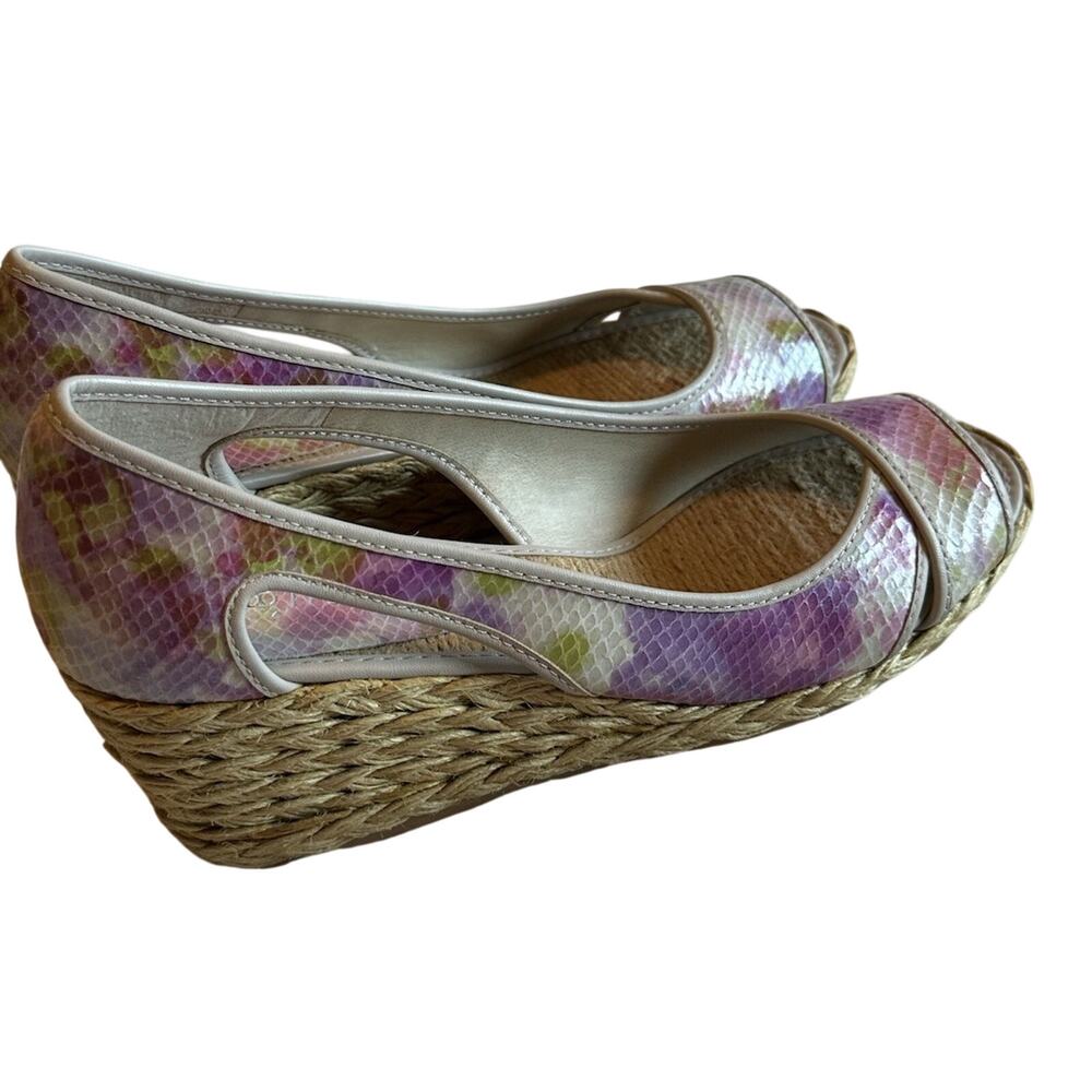 Donald J Pliner Coraa Espadrille Wedge Sandals Pastel Snake Print 7M NWOB